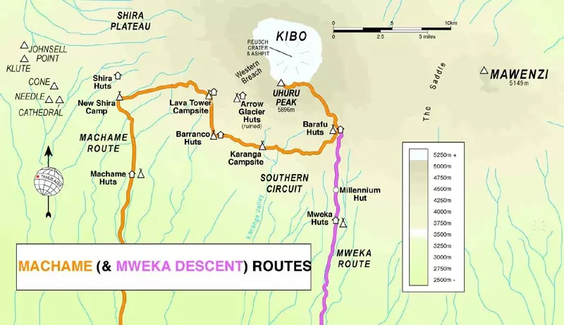 Machame Route overzicht